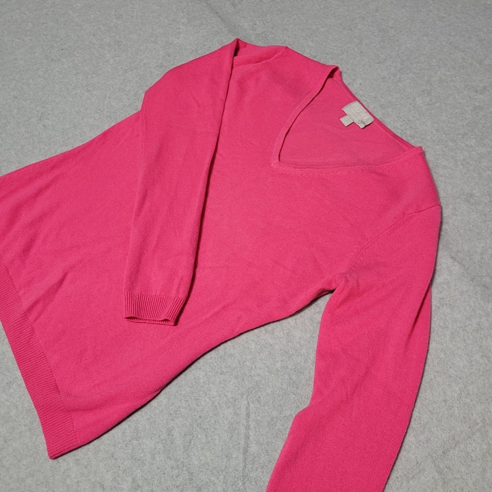 Pure Collection 100% Cashmere V-Neck Sweater Women's UK 10 US 4 Pink Preowned